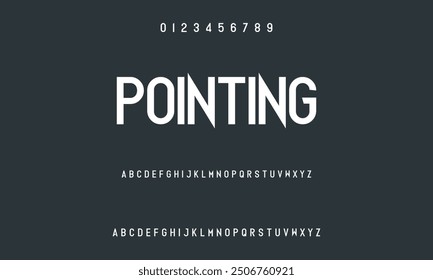 Modern alphabet font in digital format. Futuristic, fashion, sports, abstract urban design, and minimal technology typography.  a straightforward vector drawing that includes numbers