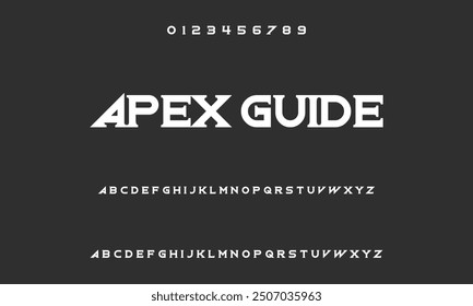 Modern alphabet font of the future. Urban typography fonts for sports, technology, digital, and film logos