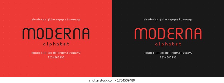 Modern alphabet font logo. Abstract typography typeface, digital uppercase lowercase with numbers. Classic technology type letters. Creative vector illustration