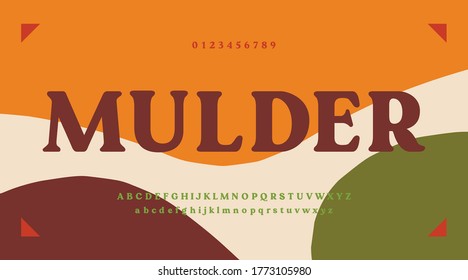 Modern alphabet and font. Minimal numbers. Vector illustration.