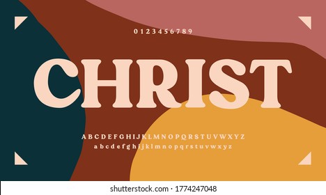 Modern alphabet and font. Minimal numbers. Vector illustration.