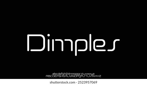 Modern alphabet font. Technology or science creative typography font. vector illustration