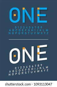 modern alphabet fonts and numbers. Typography font  with shadow. vector illustrator