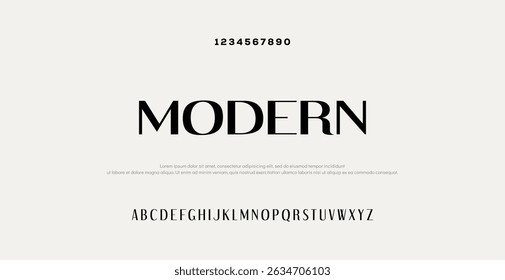 Modern alphabet fonts. Typography minimalist urban digital fashion future creative logo font. vector illustration