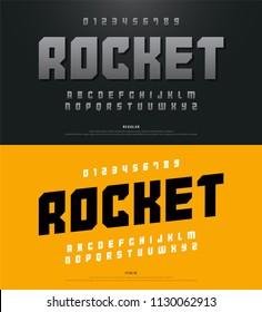 modern alphabet fonts and Typography and number font uppercase regular and italic. sport and technology concept. vector illustrator