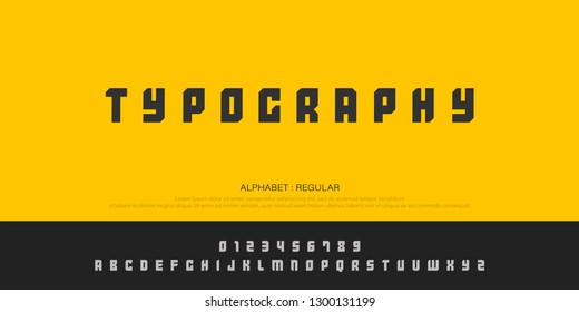 modern alphabet fonts. Typography and number font uppercase regular. military, sport and technology concept. vector illustration