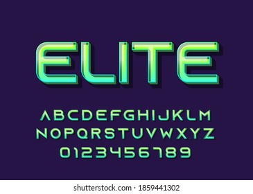 Modern alphabet gaming style text effect