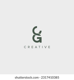 Modern alphabet letter CG GC unique logo vector template illustration.