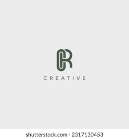 Modern alphabet letter CR RC unique logo vector template illustration.