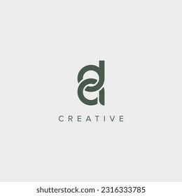 Modern alphabet letter DA AD unique logo vector template illustration.