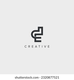 Modern alphabet letter DE ED unique logo vector template illustration.