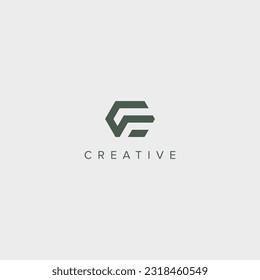Modern alphabet letter FE EF unique logo vector template illustration.