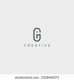 Modern alphabet letter GI IG unique logo vector template illustration.