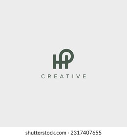 Modern alphabet letter HP PH unique logo vector template illustration.
