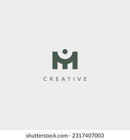 Modern alphabet letter IM MI unique logo vector template illustration.