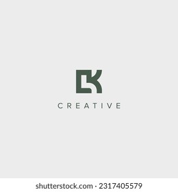 Modern alphabet letter LK KL unique logo vector template illustration