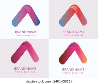 Letra alfabeta moderna vector del logotipo A.