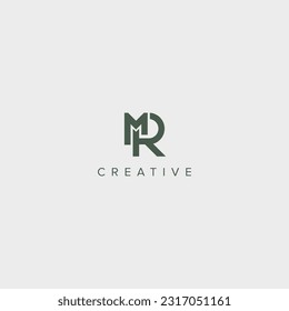 Modern alphabet letter MR RM unique logo vector template illustration.