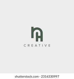 Modern alphabet letter NH HN unique logo vector template Illustration.