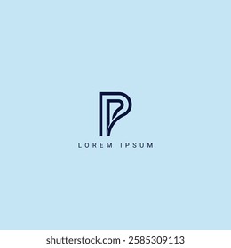 Modern alphabet letter P PP unique logo vector template illustration P