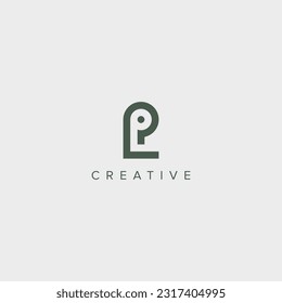 Modern alphabet letter PL LP unique logo vector template illustration.