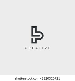 Modern alphabet letter PL LP unique logo vector template illustration.