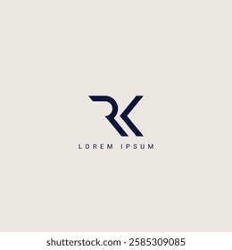 Modern alphabet letter RK KR unique logo vector template illustration