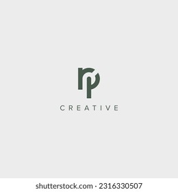 Modern alphabet letter RP PR unique logo vector template illustration.