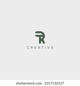 Modern alphabet letter RT TR unique logo vector template illustration