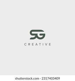 Modern alphabet letter SG GS unique logo vector template illustration.