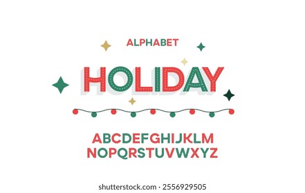 Modern alphabet letters font logo. Minimal wavy font for New Year, Xmas or Christmas. Typography typeface uppercase. Holiday typeface for poster, invitation, greeting card, brand. Vector illustration.