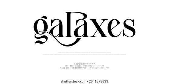 Modern alphabet letters font logo. Classic Lettering Minimal Fashion Designs. Typography modern serif fonts regular uppercase lowercase and numbers. vector illustration