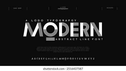 Letras y número de letra del alfabeto moderno. Tipografía de lujo clásico de letras serif Fuentes decorativas para el logotipo de la boda concepto retro vintage. Ilustración vectorial