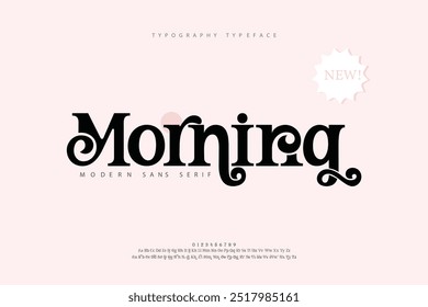 Fonte e número de letras do alfabeto moderno. Elegante Clássico Urbano Lettering Mínimo Design de Moda. Fontes tipográficas maiúsculas, minúsculas e números. ilustração vetorial