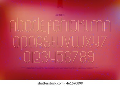 modern alphabet letters and numbers. vector font type design. thin line lettering icons. contemporary light typeface template