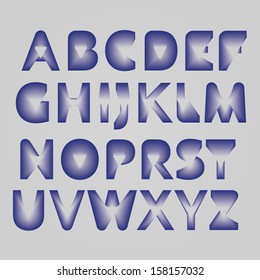 Modern alphabet letters, vector set