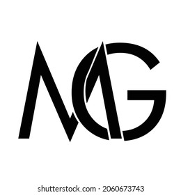 letra moderna del logotipo del alfabeto MG diseño vectorial