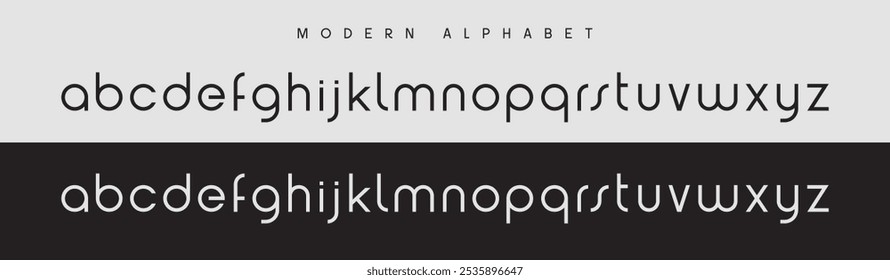Modern alphabet with lowercase letters. Font for logo design, brand, headline. vector illustration.