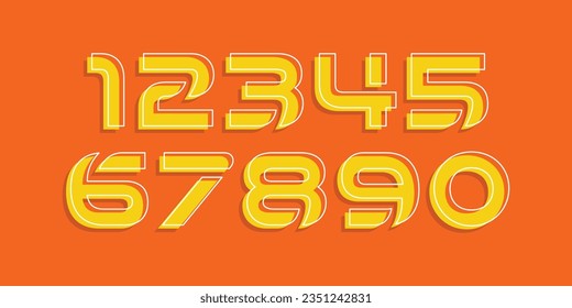 Modern alphabet with numbers. Simple square letters of rough shapes.Ultra bold font in modern brutal style.