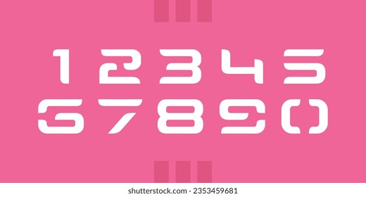 Modern alphabet with numbers. Simple square letters of rough shapes.Ultra bold font in modern brutal style.