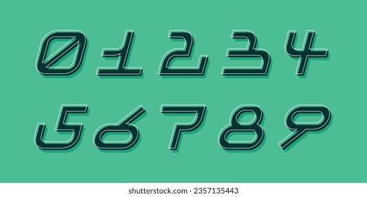 Modern alphabet with numbers. Simple square letters of rough shapes.Ultra bold font in modern brutal style.