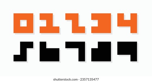 Modernes Alphabet mit Zahlen. Einfache quadratische Buchstaben von rauen Formen.Ultra fettfarbene Schrift in modernem brutalem Stil.