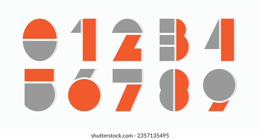 Modern alphabet with numbers. Simple square letters of rough shapes.Ultra bold font in modern brutal style.