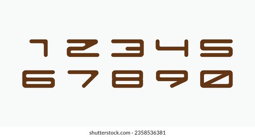 Modern alphabet with numbers. Simple square letters of rough shapes.Ultra bold font in modern brutal style.