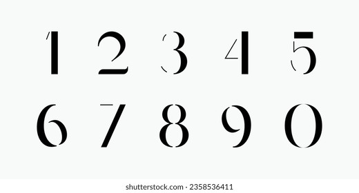 Alfabeto moderno con números. Letras cuadradas simples de formas ásperas. Fuente ultraudaz en estilo brutal moderno.