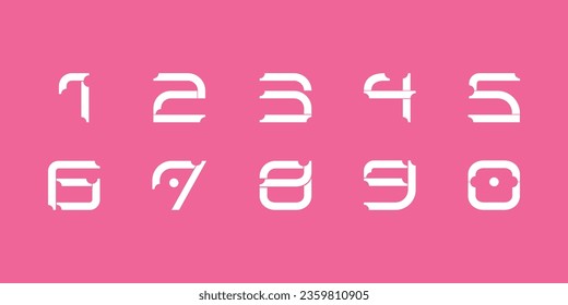 Modern alphabet with numbers. Simple square letters of rough shapes.Ultra bold font in modern brutal style.