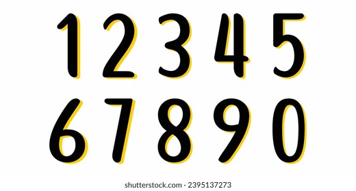 Modern alphabet with numbers. Simple square letters of rough shapes.Ultra bold font in modern brutal style.