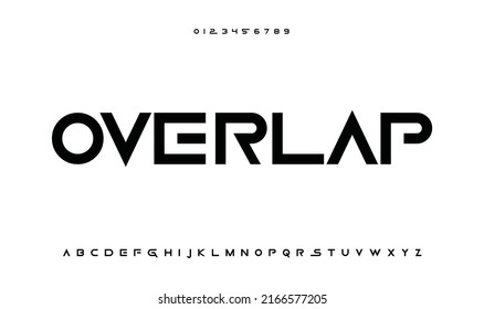 Modern Alphabet Overlap Font Design