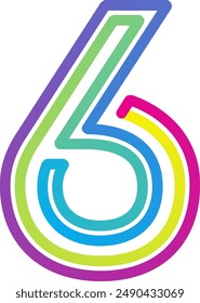 Alfabeto moderno con números. Vector abstracto fuente con color degradado y diseño de línea sobre fondo blanco para póster