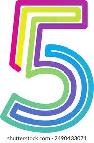 Modern alphabet set with numbers. Vector abstract font with gradient color and line design on white background for poster
